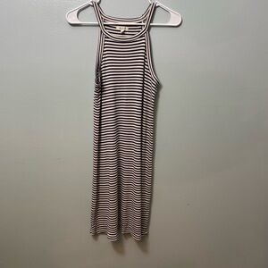 Madewell Black and White Striped Midi Dress women’s size small